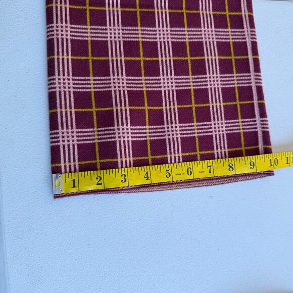 Daydreamer Pants Women Medium Burgundy knit Plaid cropped Dark Academia Preppy - Picture 10 of 14